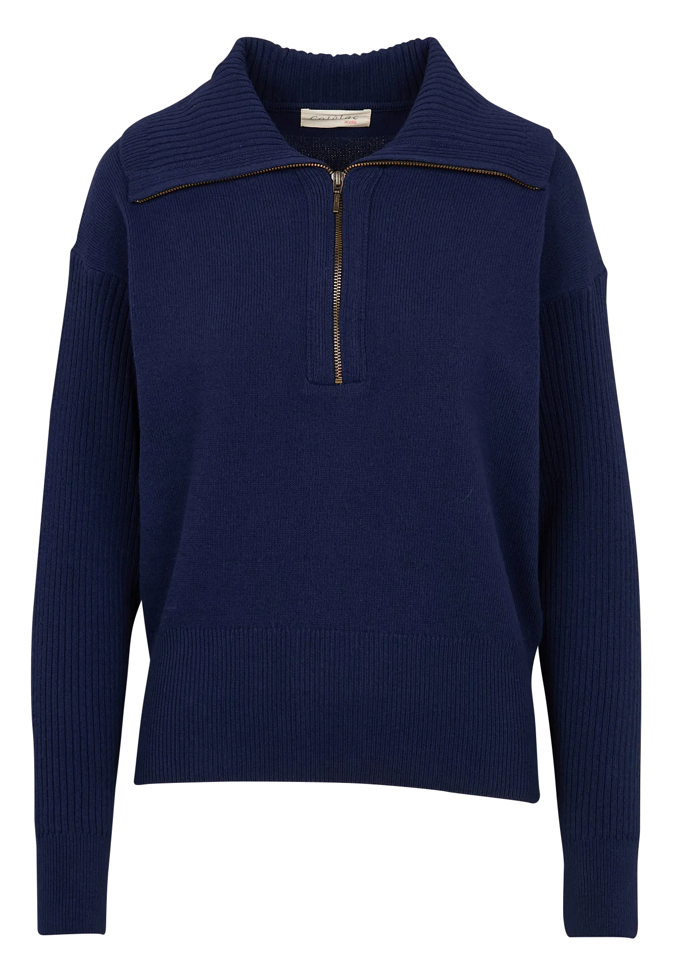 ACOTE GORDAN - Jersey con cuello de camionero y cremallera con mangas largas en azul