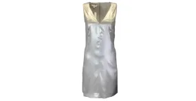 Autre Marque Narciso Rodriguez Vestido de satén de seda sin mangas metalizado plateado en mercurio Plata 