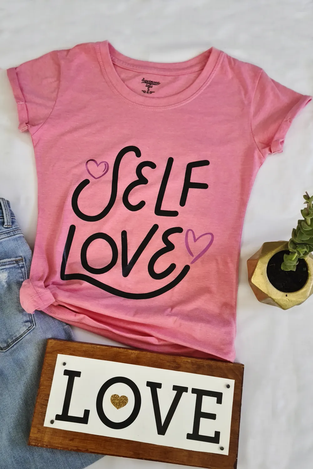 Blusa dama manga corta. Self Love