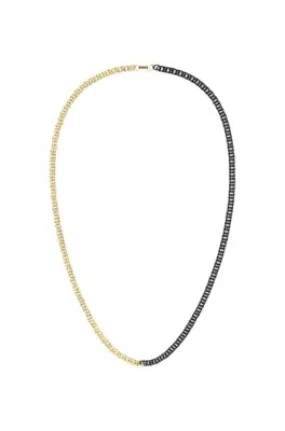 Collar con cadena en tonos negros y dorados
