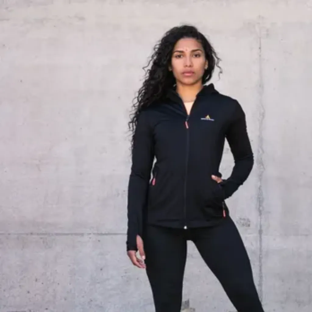 Combo mujer!campera deportiva ng+brazalete porta celu