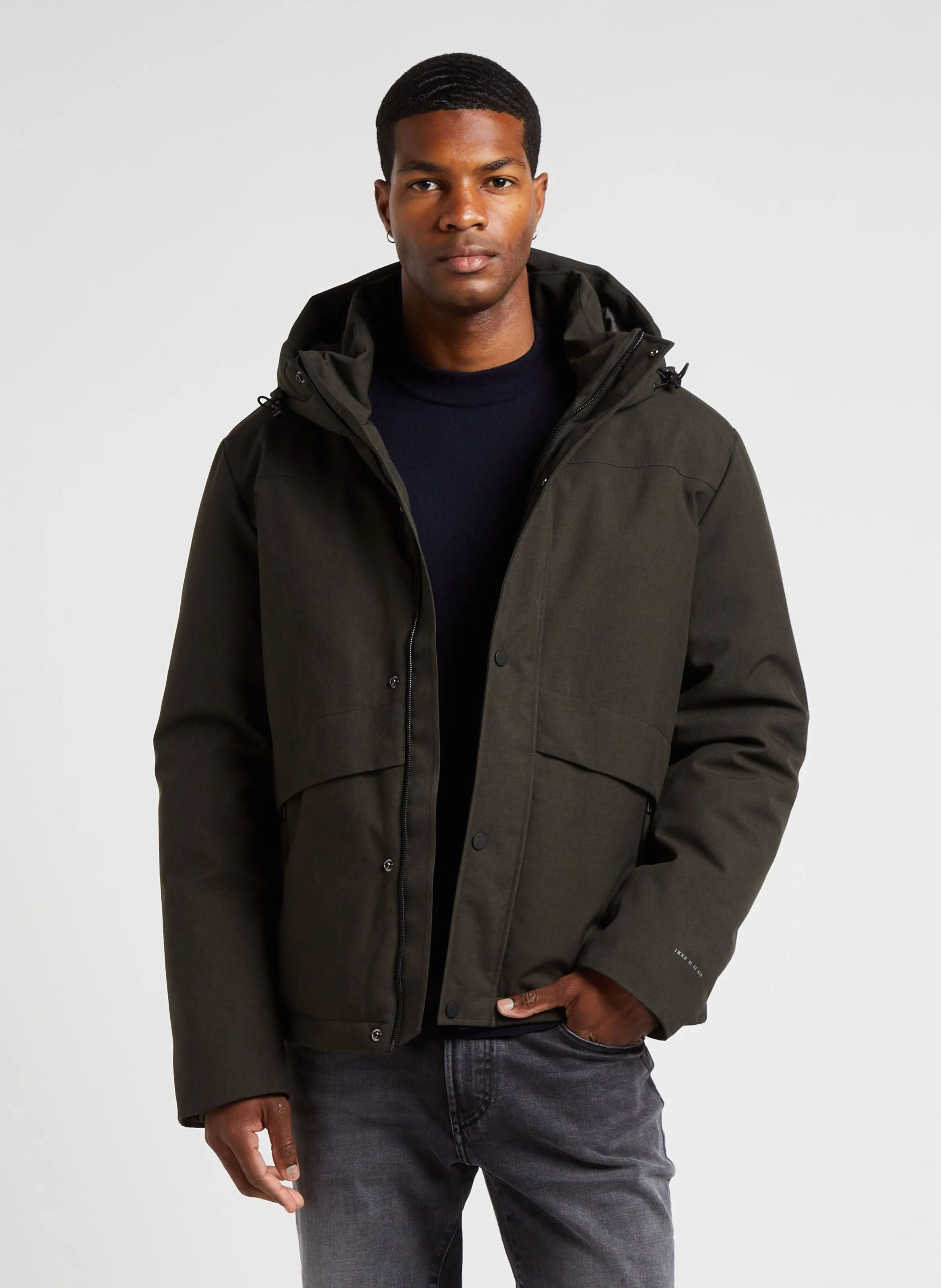IKKS Chaqueta acolchada con cuello alto y capucha en verde
