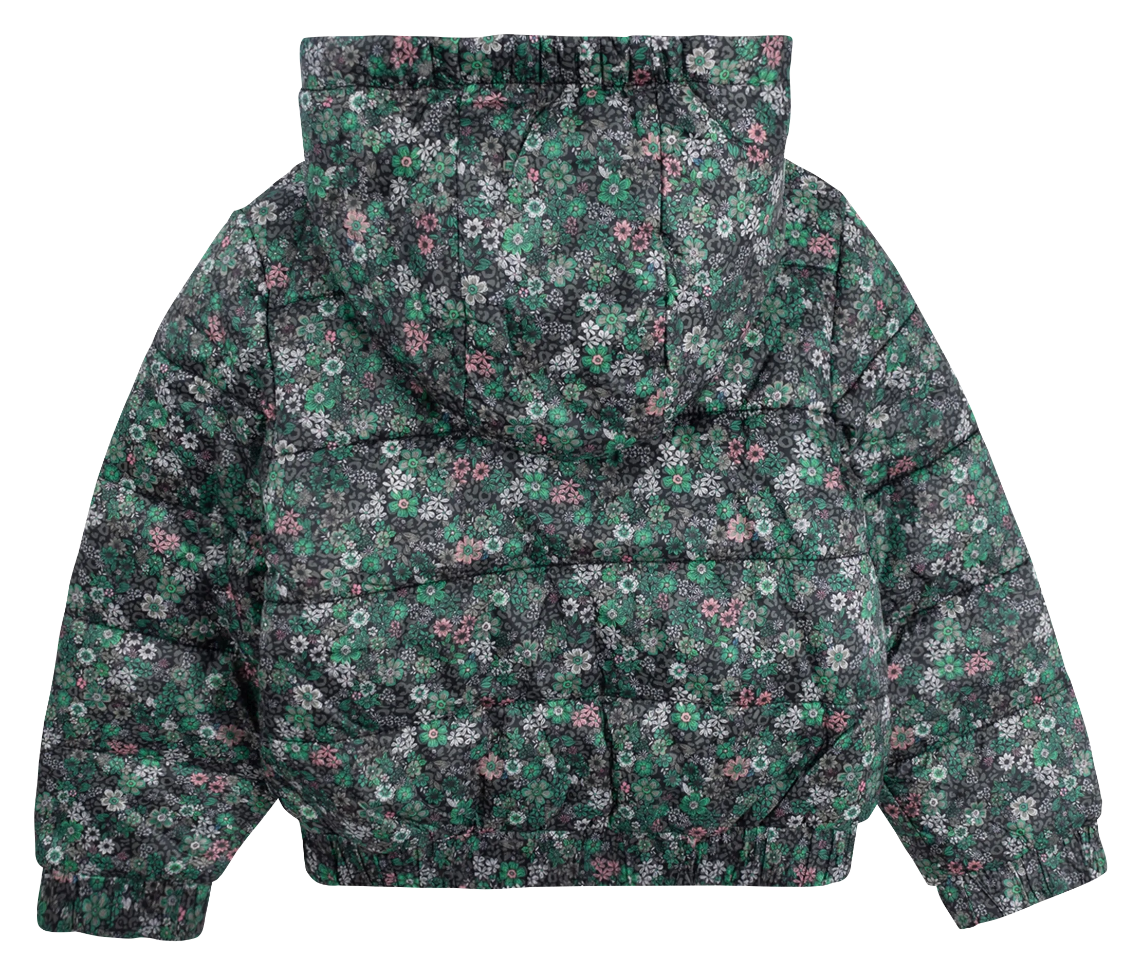 IKKS JUNIOR Chaqueta acolchada corta estampada en caqui