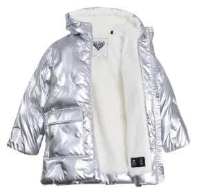 IKKS JUNIOR Chaqueta acolchada metalizada en plata