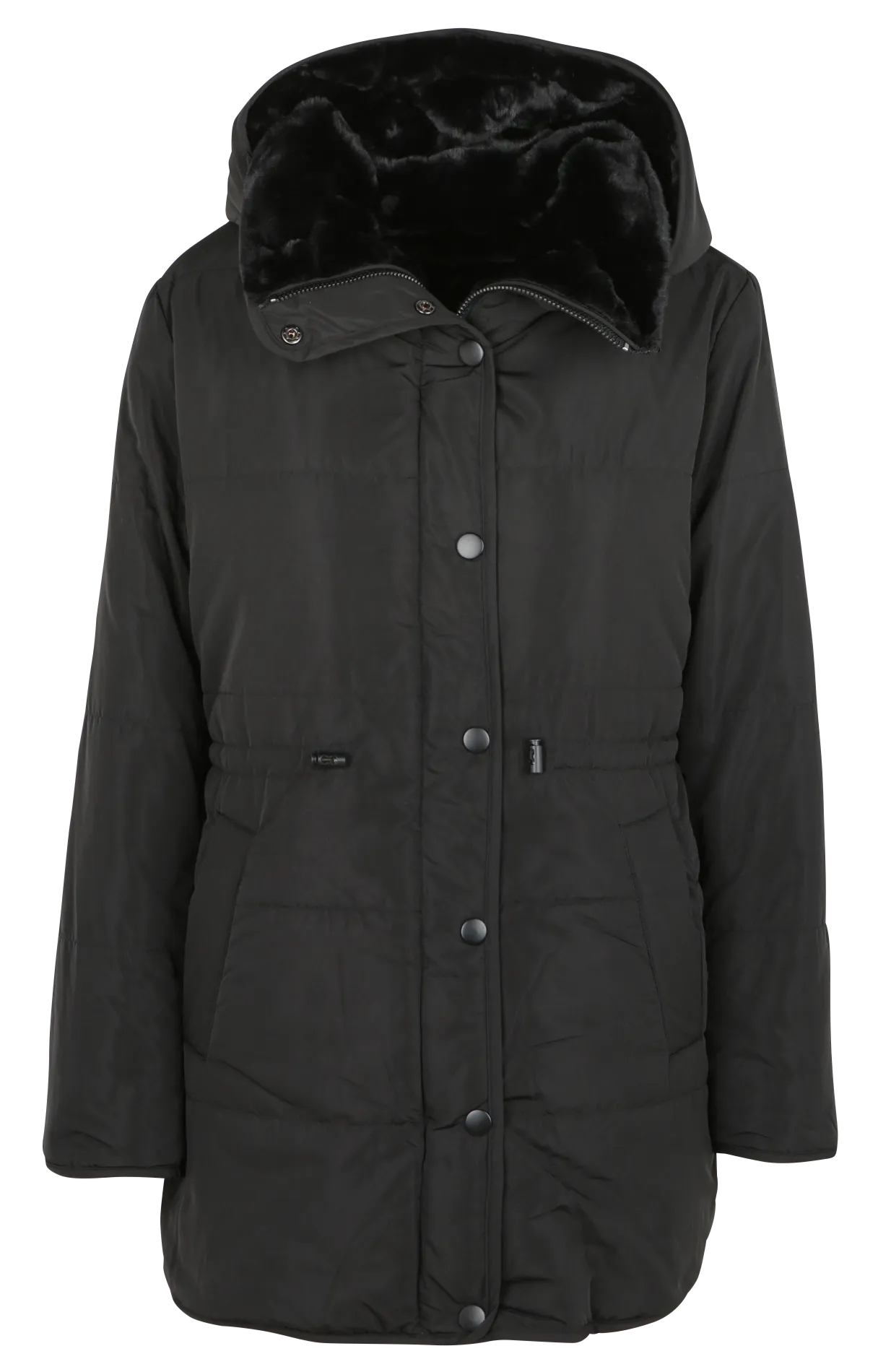 LA FEE MARABOUTEE Chaqueta acolchada reversible de longitud media en negro