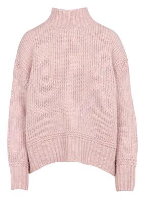 MAISON 123 CASSIDY - Jersey oversize de mezcla de lana con cuello redondo en violeta