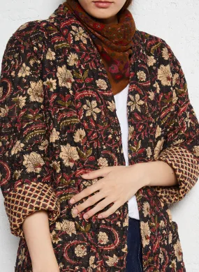 MAISON HOTEL THEODORA - Chaqueta acolchada de algodón estampado recta en multicolor
