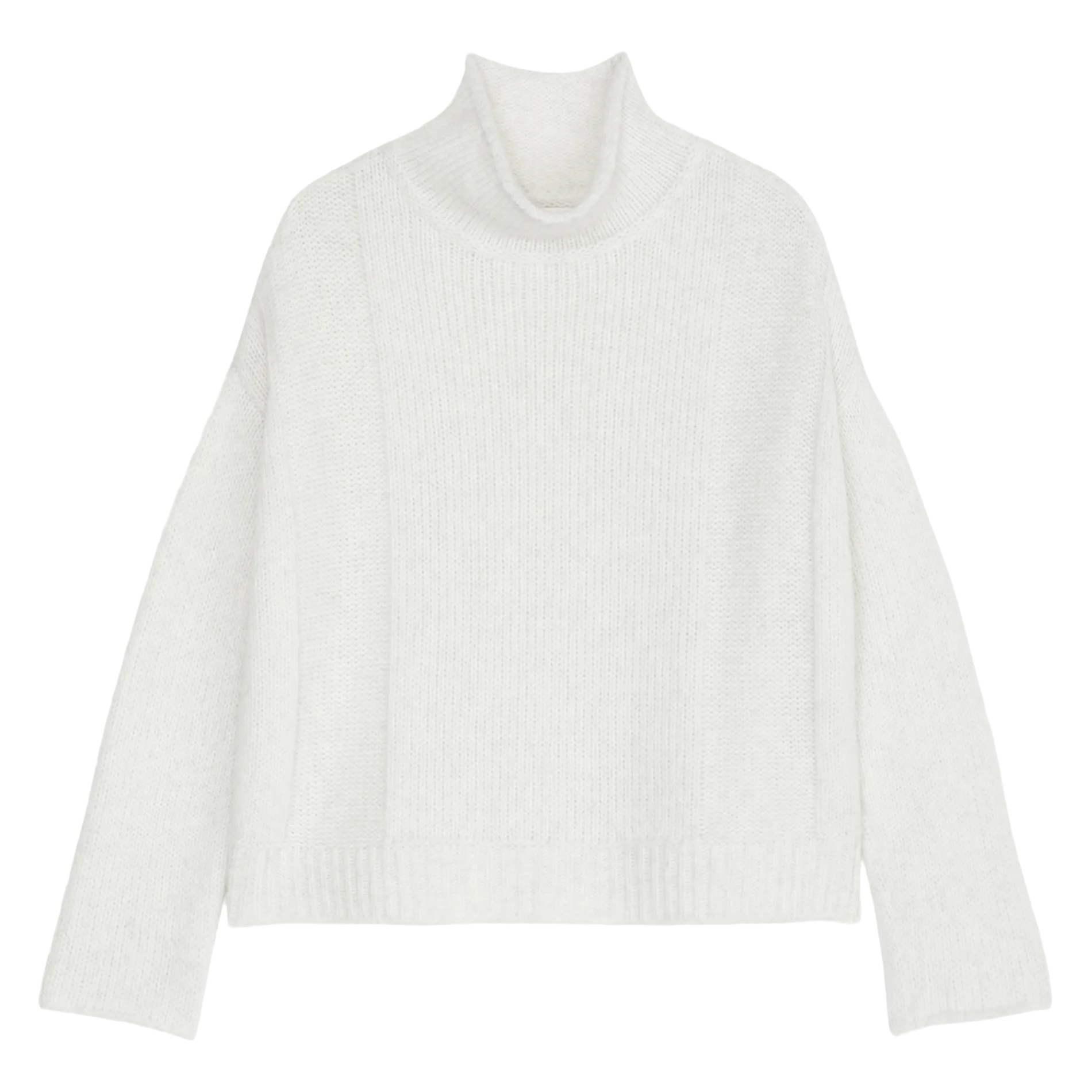 MARC O'POLO Jersey de mezcla de lana virgen con cuello vuelto en gris