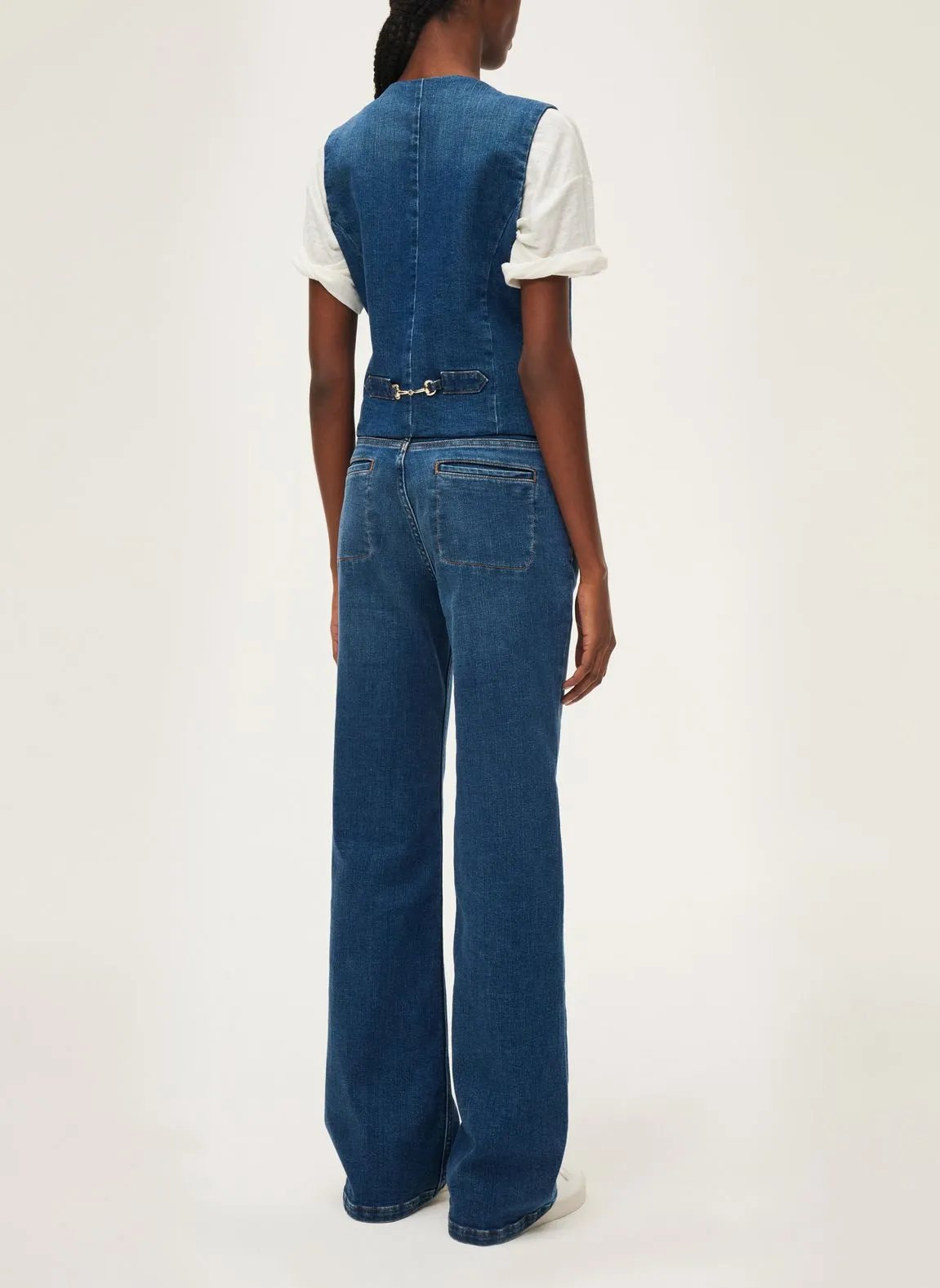 PABLO BELLAMY - Cárdigan de traje de denim mezcla de algodón en azul
