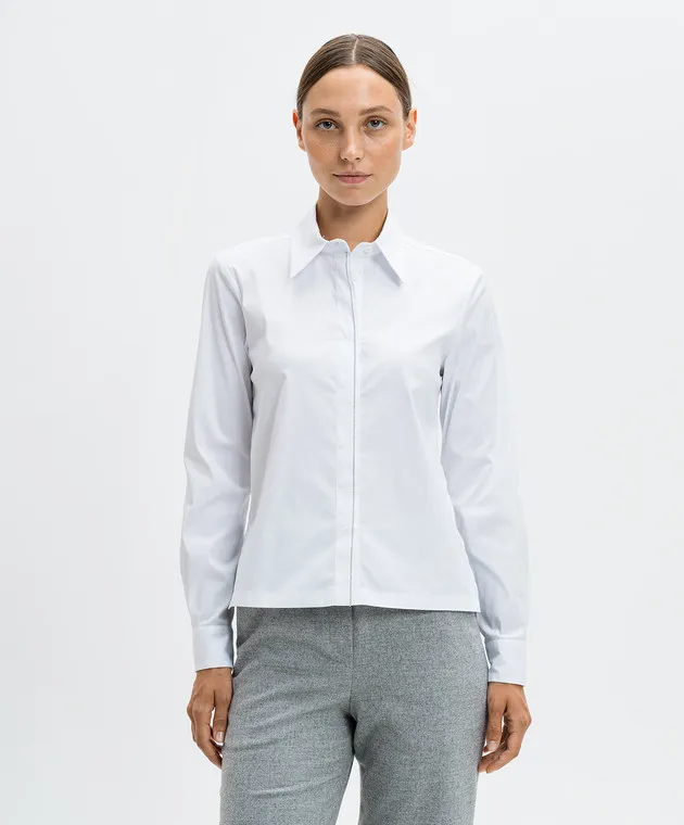Peserico White shirt with monil chain and slits