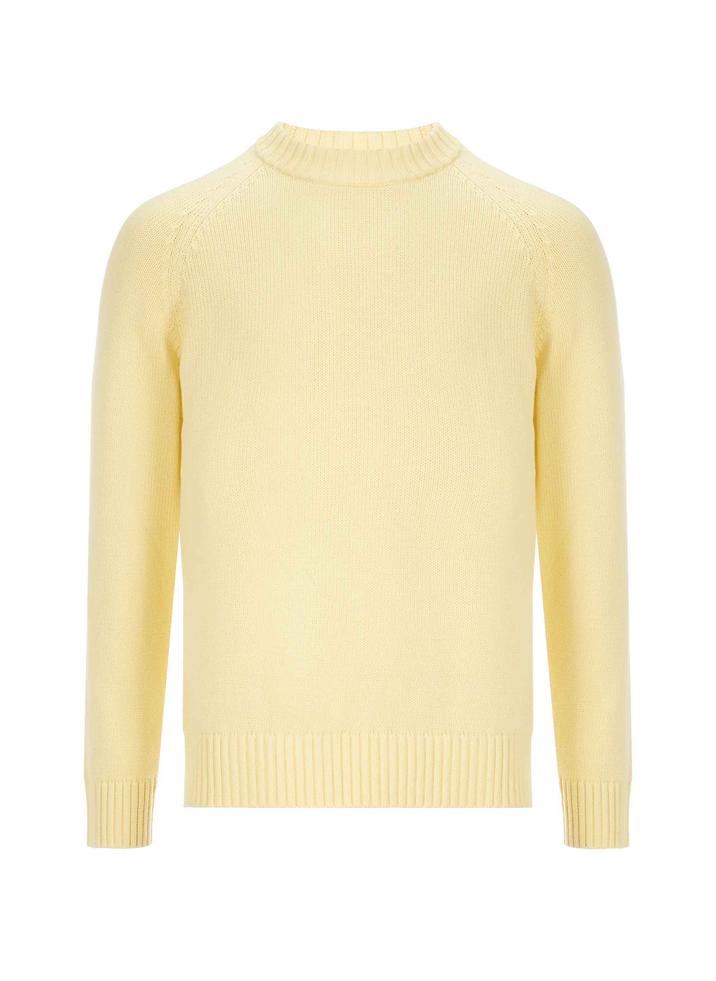 SAISON 1865 PANN - Jersey recto de mezcla de algodón con cuello redondo en amarillo