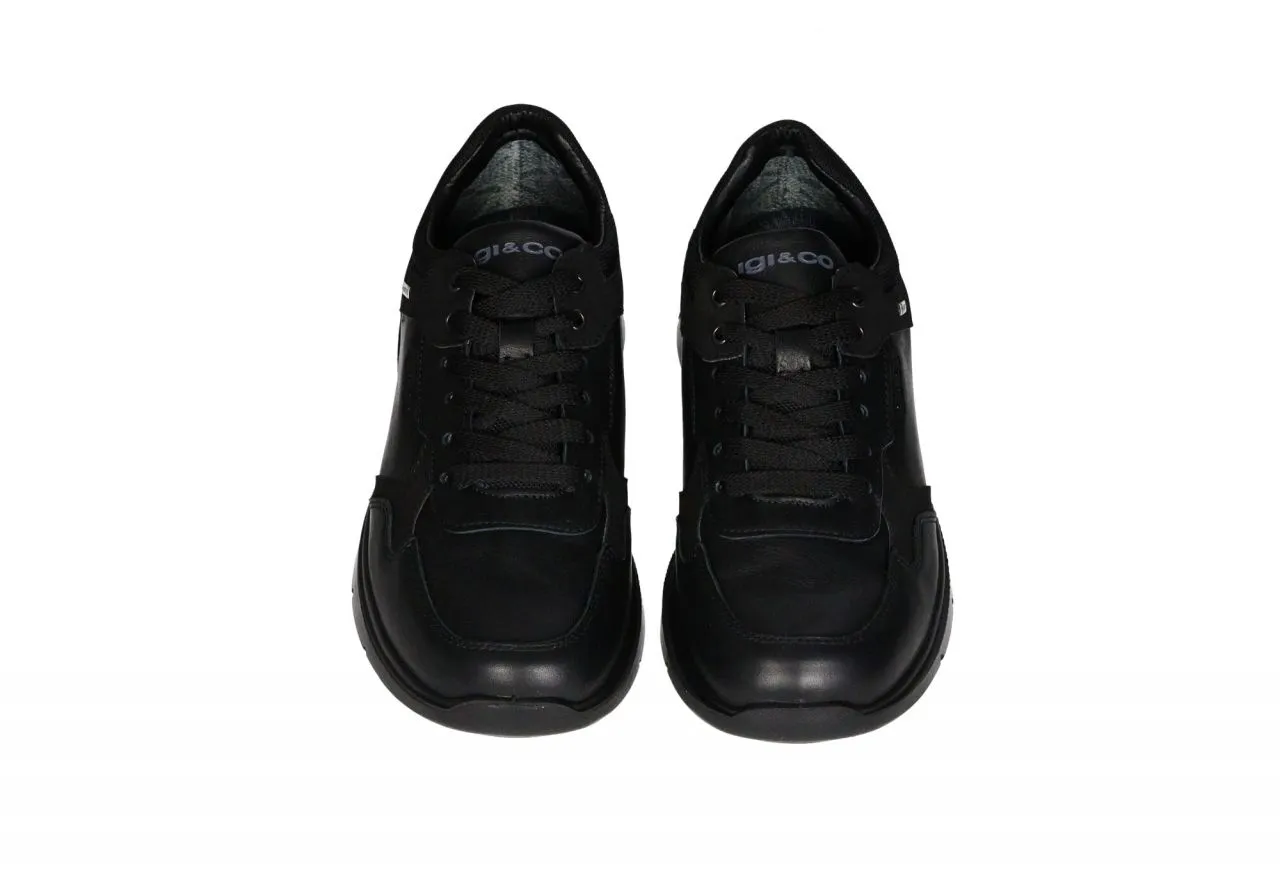 Sneaker Goretex Piel Negro Cuello Nylon Piso Goma