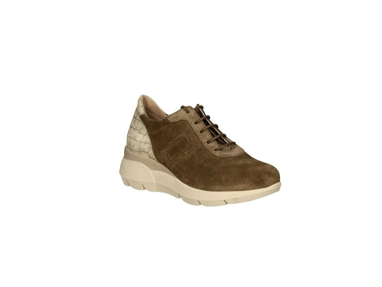 Sneaker Nobuck Taupe Talon Piel Coco Beig CuÑa Beig