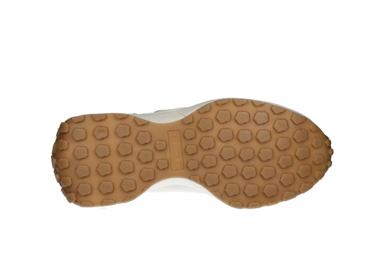 Sneaker Nylon Beig Punta y Talon Nobuck Taupe Piso Goma
