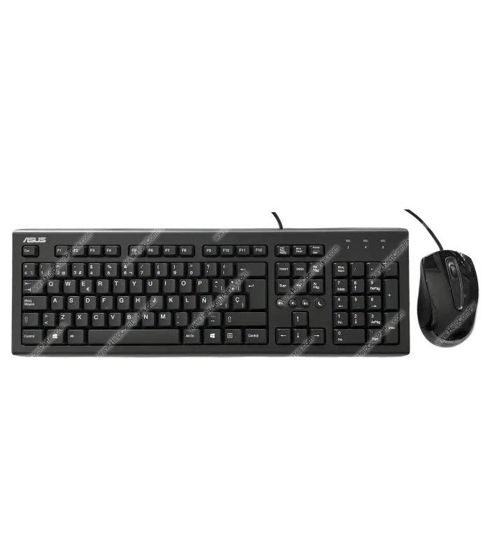 TECLADO+MOUSE ASUS U2000 USB ALAMBRICO PC SP BK ORIG.