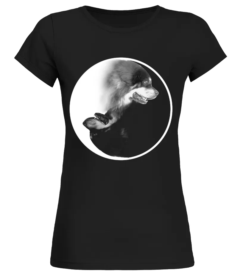 Tibetan Mastiff Yin Yang Camiseta cuello redondo Mujer