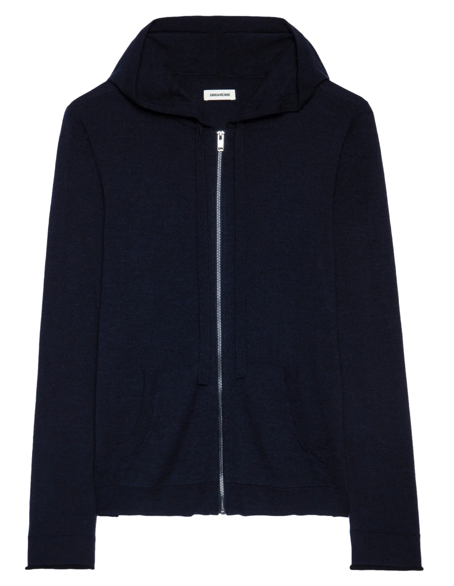 ZADIG&VOLTAIRE CLASH - Jersey regular fit de lana merina con capucha y cremallera en azul